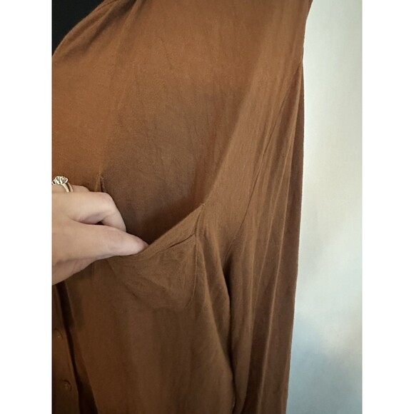 SKIMS Copper Soft Lounge Long Sleeve Pajama‎ Top Button Women's XL - Picture 5 of 12